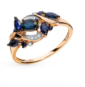 

Gold ring with sapphires and diamonds sunlight sample 585