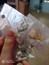 Aretes geométricos de Metal sin agujero, Clips para las orejas redondos/triangulares/cuadrados/hexagonales/pentagrama, pendientes sin Piercing CE209