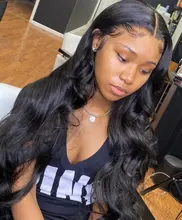 30 pulgadas de la onda del cuerpo de la peluca con malla Frontal Pre arrancado con el pelo del bebé Remy brasileño 13x4 Frontal de encaje pelucas de cabello humano para las mujeres negras