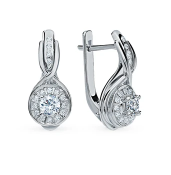 

Gold earrings with diamonds sunlight sample 585