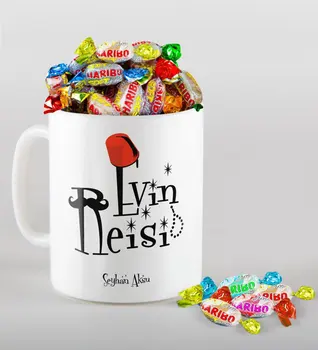 

Personalized House Chieftain Design Mug and Haribo Fruitbons Candy Gift Seti-2