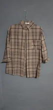Plaid Shirt Blouse Oversize Top Women Blusas Long-Sleeve Girls Plus-Size Femme Female