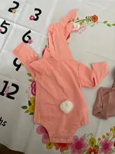 Mono de Pascua para recién nacido de 0 a 24 meses, mono de manga larga de Color sólido, oreja de conejo con capucha, mono de cola, novedad de 2020