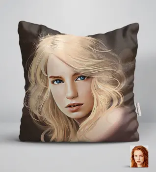 

Personalized Women 'S Artistic Portrait Design White Yastık-7