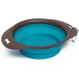 

M PET folding Lunch Box on the way L-30x23x7.4 cm - 1230 ml-Blue turquoise and Brown