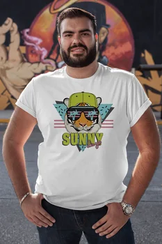 

Angemiel Wear Sunny Days Tiger White Men 'S Cotton Big Size T-Shirt