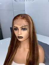 Ishow resaltar Peluca de color marrón pelucas de cabello humano 13X4 13X6x1 Ombre recto peluca con malla frontal destacar frente de encaje pelucas de cabello humano