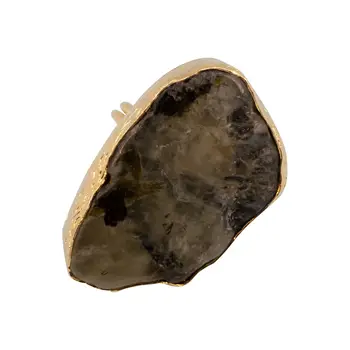 

Women's ring dimensionless natural stone (gray with inks) (54342)