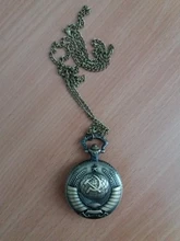 Reloj de bolsillo de cuarzo para hombres y mujeres, cadena colgante de plata, relojes para regalo, Retrato del líder de Rusia