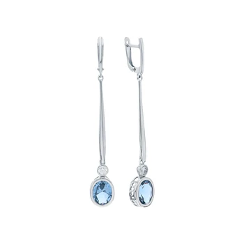 

Silver earrings with tourmaline and cubic zirconia sunlight