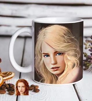 

Personalized Women 'S Artistic Portrait Design White Mug Bardak-7