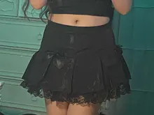 Sweetown-faldas plisadas de estética gótica negra, minifalda de cintura baja con acabado de encaje para mujeres, estilo Punk oscuro Academia Y2K