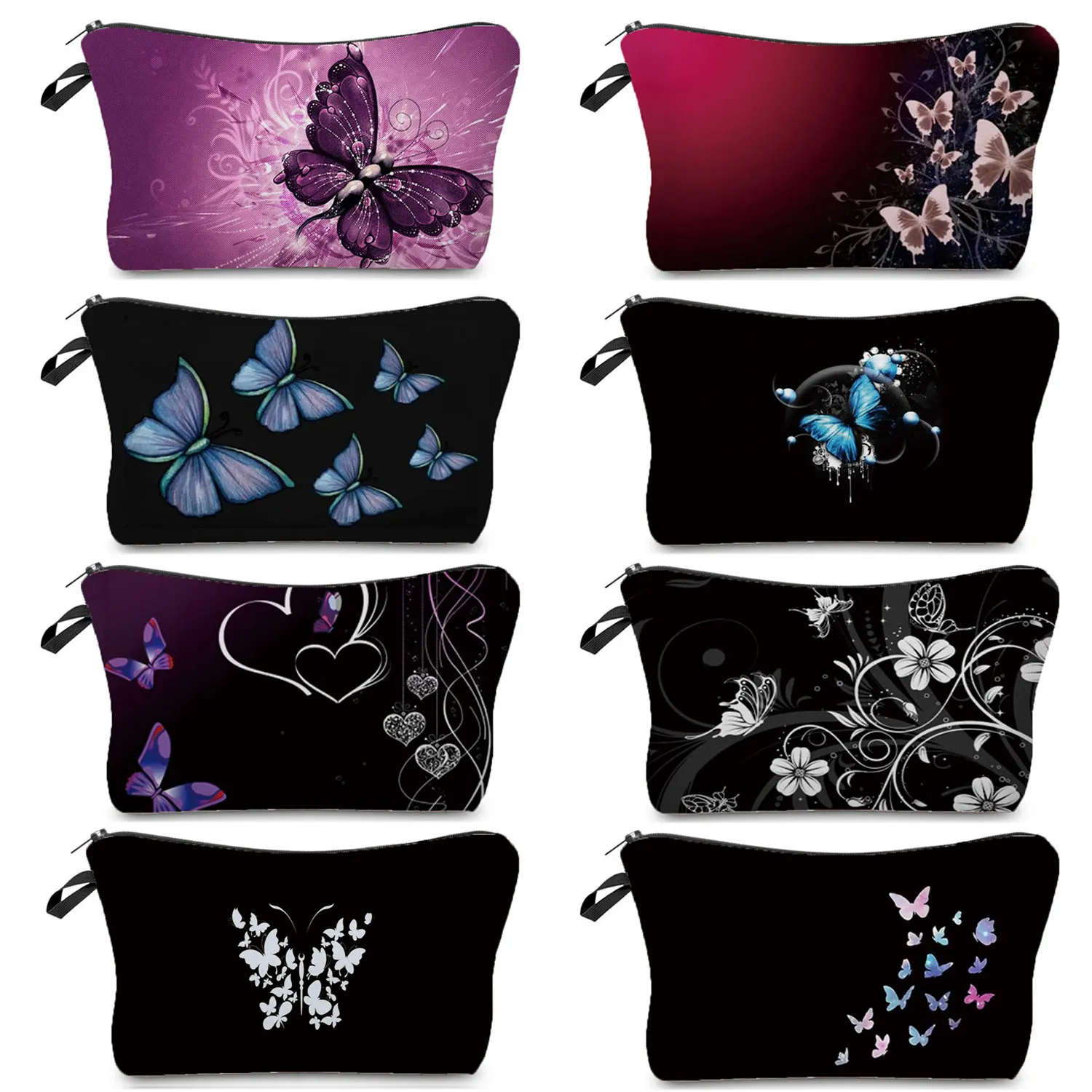 Makeup Organizer Cosmetic Bag Cosmetic Storage Bag Makeup Bag Cosmetic Case Butterfly Printing Girl's Cosmetics Bag Women's Lipstick Storage Coin Purse Makeup Bags With Zipper Organizer Boxes
