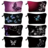 Beautiful Butterfly Printing Girl's Cosmetics Bag Women's Lipstick Storage Coin Purse Makeup Bags With Zipper Organizer Boxes 1