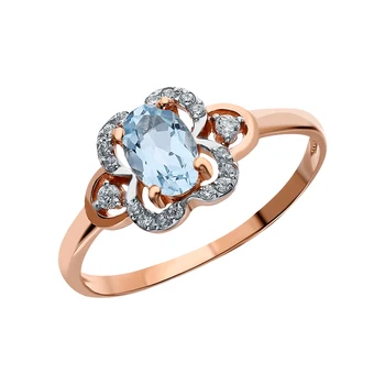 

Gold ring with Topaz and cubic zirconia sunlight sample 585 test