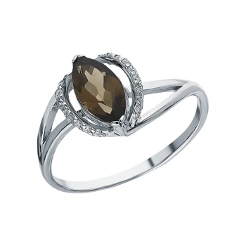 

Silver ring with раухтопазами sunlight sample 925