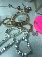 Cuentas chapadas en oro KC, material de cuentas hechas a mano, DIY, pulsera, pendientes, 1 Uds.