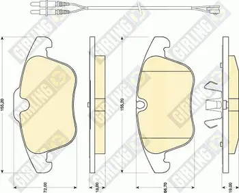 

Brake pads CITROEN C5 1.6-2.0 08 front GIRLING 611818