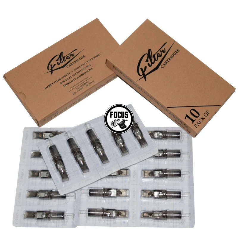 

10pcs/lot Filter Cartridge Tattoo Needle Round Shader&Liner Disposable Original Needles For Cartirdge Tatoo Pen Rotary Machine