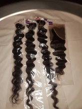 Mechones de ondas profundas sueltas 32 34 36 38 40 pulgadas, cabello Remy peruano Frontal, 3/4 mechones con cierre y Frontal negro Natural