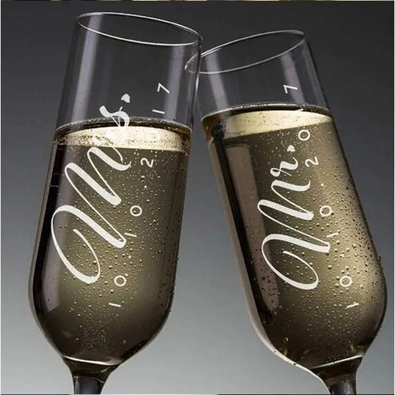 Персонализированные Свадебные бокалы шампанского свадебное вино очки для невесты и жениха чашки для свадьбы помолвки декорации вечеринок