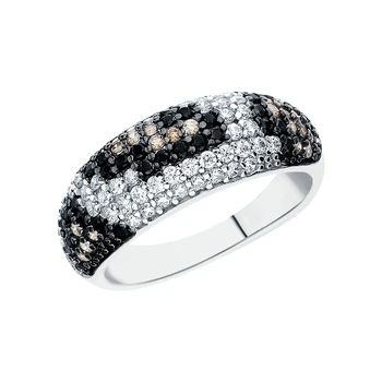 

Silver ring with cubic zirconia sunlight sample 925