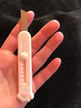 MINKYS-Mini cuchillo de bolsillo con Gato Kawaii, utensilio de utilidad artística, caja Express, cortador de papel, hoja rellenable para envolver, papelería