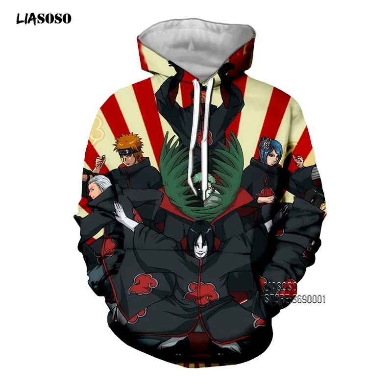 6 LIASOSO, 3D принт, унисекс, аниме, Наруто, Akatsuki, Учиха Итачи, деидара, боль, Сасори, повседневные толстовки с капюшоном, толстовка, топы, X2646 - Цвет: 6
