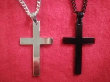 Colgante cruzado Vintage de aleación de Zinc para hombre y mujer, gargantilla de cadena negra clásica Punk, joyería