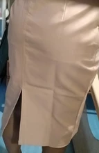 Midi Skirt Plus-Size Back-Slit Women Ladies Package Pencil Colorfaith SK8760 Spring Hip-Front