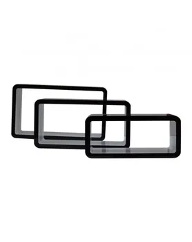 

Mobili Rebecca Floating Shelves Wall Shelf Unit Mdf Black White Modern 24x42x9