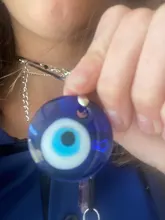 Collar con colgante de ojo malvado para mujer, gargantilla de 25MM, 30MM, 35MM, azul turco, ojo de cristal, cuerda de cuero, regalo de joyería