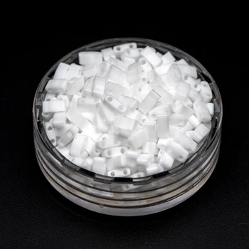 

Miyuki Half Tila Beads, miyuki beads, half tila beads, Japanese seed beads, HTL0402 White Opaque (RM45-1)