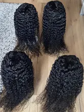 Pelucas frontales brasileñas de onda profunda, pelucas de cabello humano rizado con encaje Frontal, parte en T húmeda y ondulada, transparente