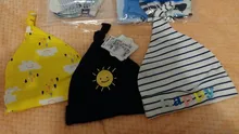 Baby-Hats Caps Newborn 0-6-Months 100%Cotton Printed for 3pcs-Per-Lot KF268