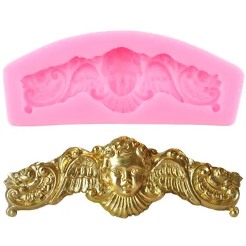 

Cherub Angel Pediment Silicone Molds DIY Relief Cake Border Fondant Cake Decorating Tools Candy Clay Chocolate Gumpaste Moulds