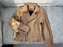 Biker Jacket Coat Motorcycle Sheep-Leather Real-Sheepskin Women Rivet Spring Fashion