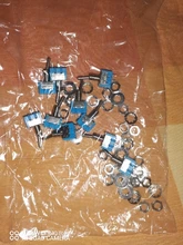 Interruptor de encendido y apagado MTS-101, 2 pines, ac, 2 posiciones, AC125V/6A 250V/3A 6mm, azul, 10 Uds.