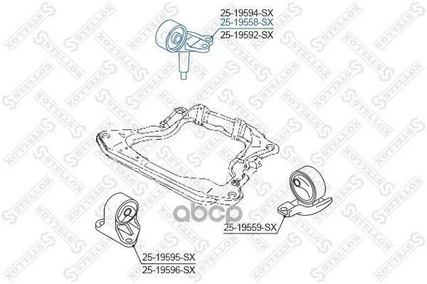 25-19558-Sx_подушка Двигателя Задняя!Toyota Duet M101a/M111a 98-04 Stellox 2519558sx Stellox арт. 2519558SX