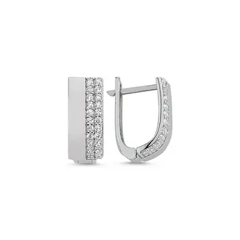 

Angemiel 925 Silver Zircon Stone J Earrings