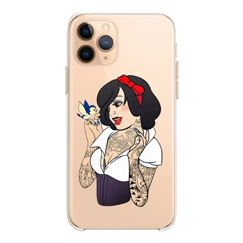 Stand case gel TPU for Apple IPhone 11 | Pro Snow White Disney Princesses Clear costume drawing