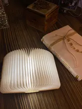 Table-Lamp Desk Led-Book Night-Light Wooden Magnetic Home-Decoration Foldable Creative