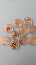 Moneda de Bitcoin coleccionable, recuerdo bañado en Oro creativo, gran regalo, colección de arte de monedas, Moneda conmemorativa de oro física, 1 Uds.