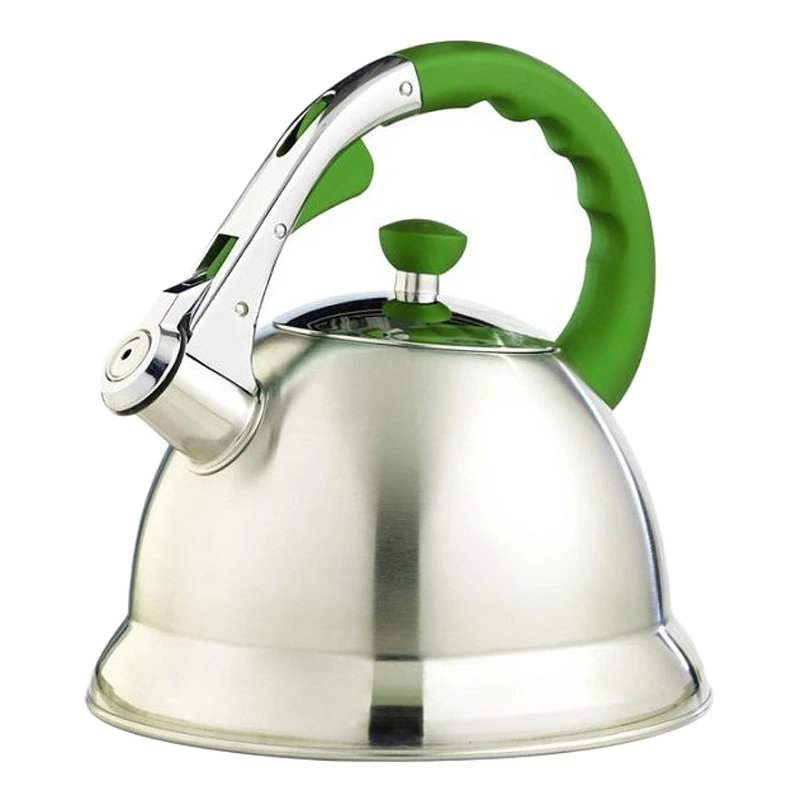 Чайник TECO TC-106-G (3 л; нержавеющая сталь; свисток; покрытие ручки Soft Touch; подходит для всех типов плит)