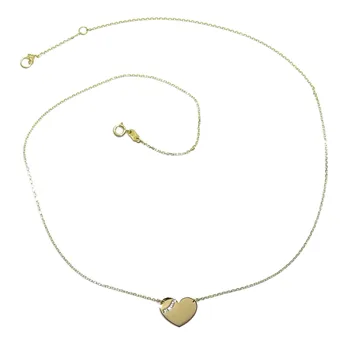 

Collar corazón de Oro Amarillo de 18k con Cadena Forzada de 45cm de Largo.Ideal Mujer. Peso; 1.55gr ORO 18