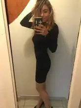 Short-Dress Wear Tight Long-Sleeve High-Collar Sexy Black Mini Sports Womens Summer