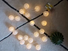 Lights-String Garland Cotton-Ball Led Wedding Party Christmas Outdoordiy Holiday 5M Crib