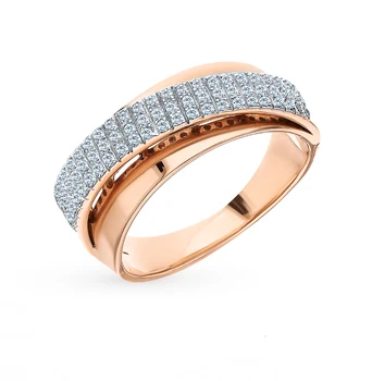 

Gold ring with diamonds sunlight sample 585