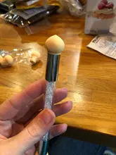 1 pincel de decoración de uñas con degradado, bolígrafo de dibujo de pintura con 4 cabezales de esponja de repuesto, herramienta de manicura con mango de diamante de imitación de doble extremo NB14 #