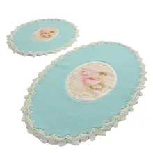 Коврики для ванной нескользящие Противоскользящие коврики противоскользящие перламутровые овальные 2'Li французский мятный набор для ванной 60X100 Cm-50X60 см